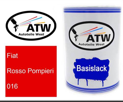 Fiat, Rosso Pompieri, 016: 500ml Lackdose, von ATW Autoteile West.